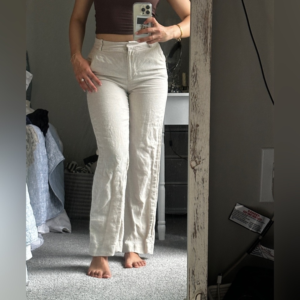 & Other Stories Cream Linen Pants